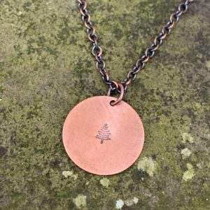 Copper evergreen necklace