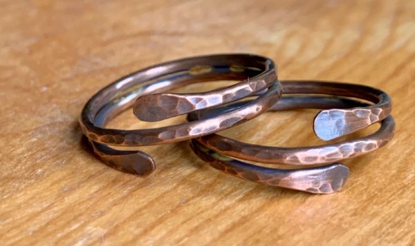 Hammered copper wrap ring