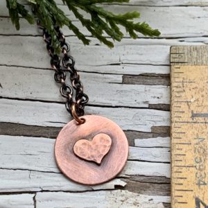 Layered Copper heart necklace