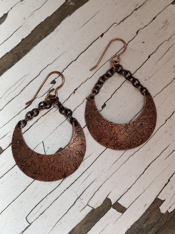 Petal zen copper crescent earrings scaled
