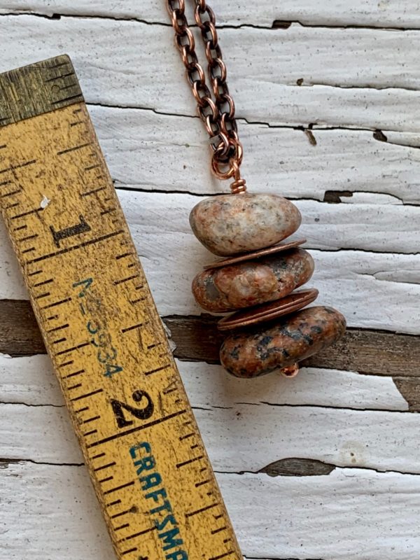 Lake Erie beach stone cairn necklace scaled