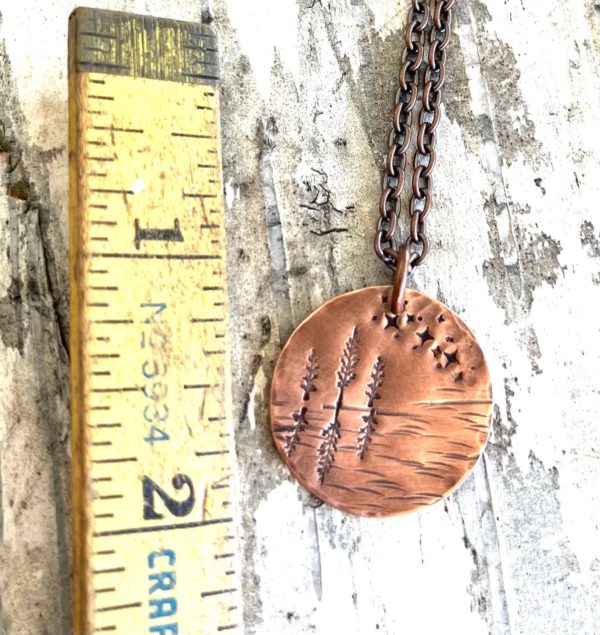 copper starry night necklace size