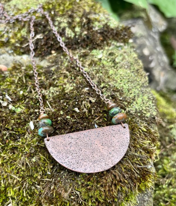 mossy stone copper and turquoise necklace scaled