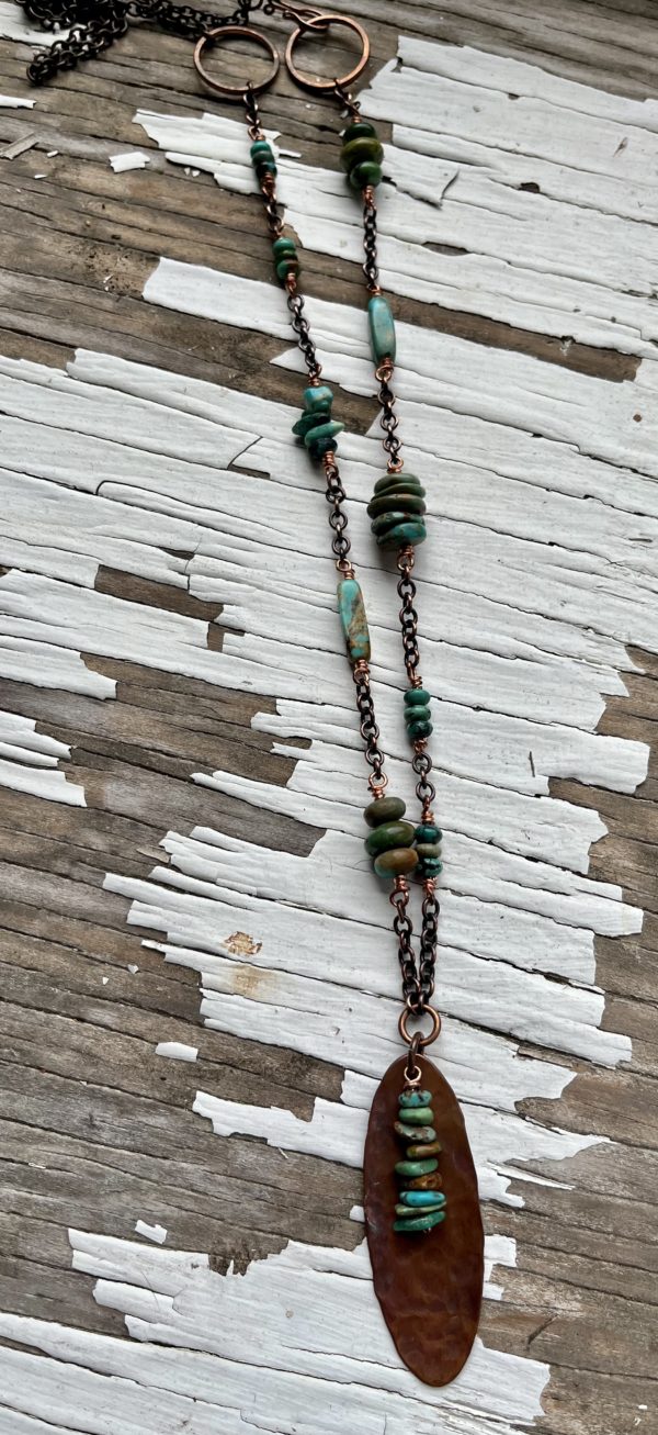 Earth and sky copper and turquoise necklace scaled