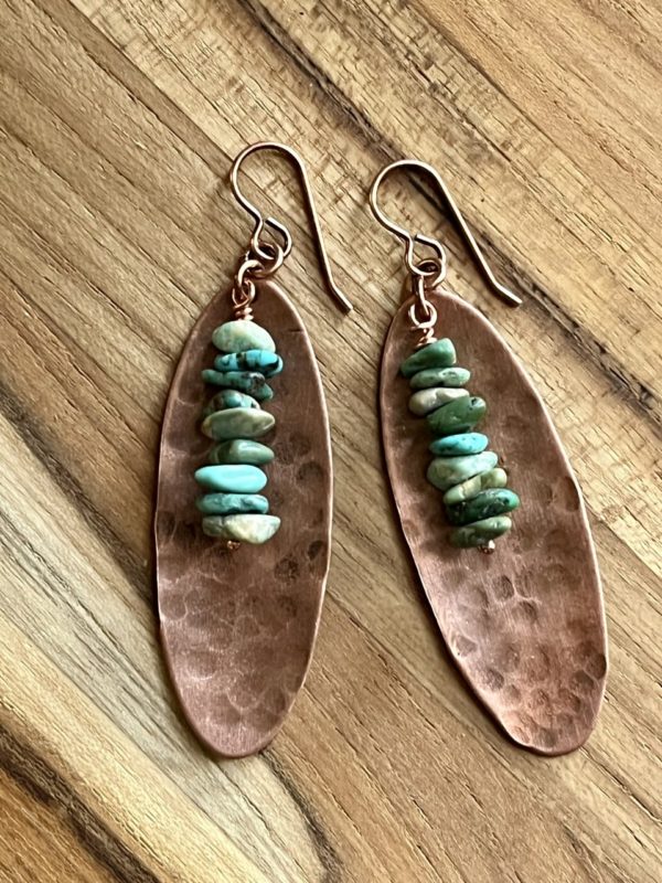 earth and sky copper and turquoise earrings