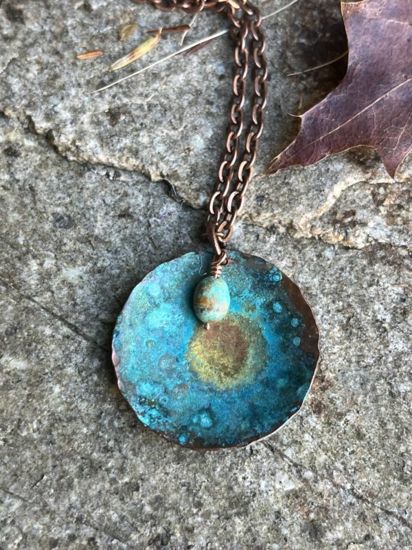 starry night copper and turquoise necklace scaled